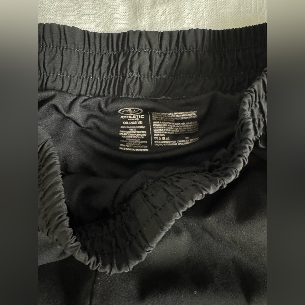 workout shorts, have a thick waistband, tight shorts underneath.